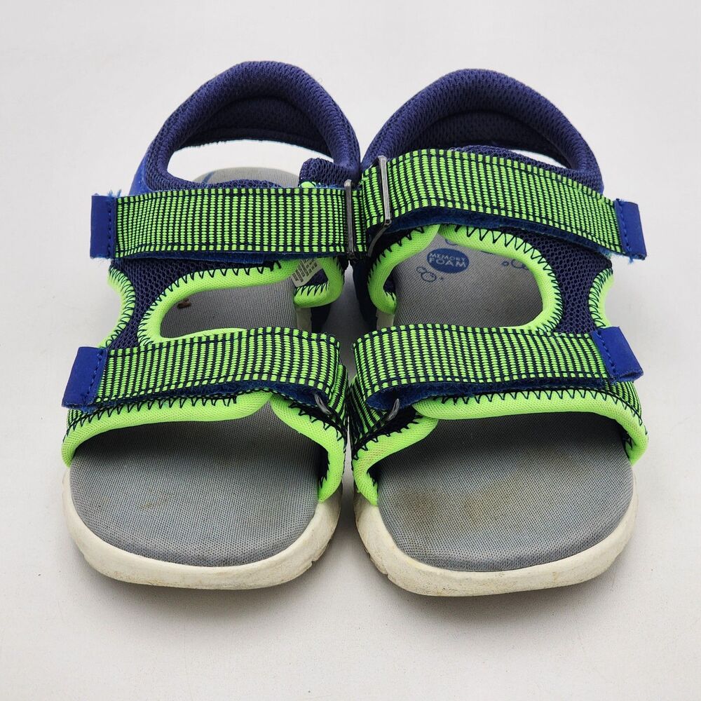 Stride Rite 360 Kids Vinnie Light Up Easy Sandals Lime Green Blue Kid's Size 10
